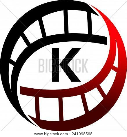 Film Solutions Initial K Logo Design Template Isolated Vector