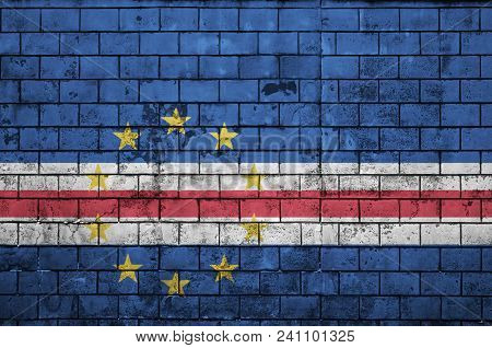 Cabo Verde Flag Is Painted Onto An Old Brick Wall