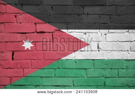 Jordan Flag Is Painted Onto An Old Brick Wall