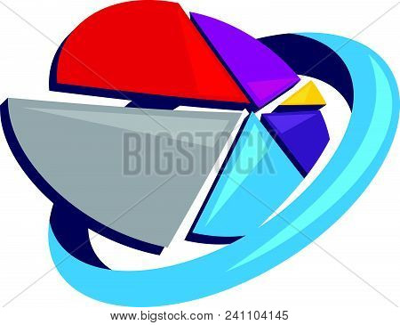 Pie Chart Analyze Logo Design Template Isolated  Vector