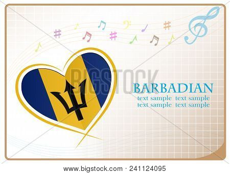 Heart Logo Made From The Flag Of Barbadian