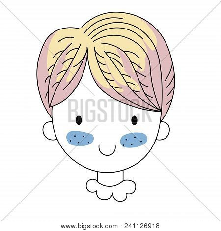 Cartoon Positive Sweet Cute Colored Doodle Girl