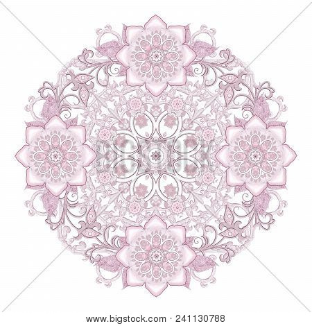 Decorative Decoration, Paisley Element, Delicate Textured Silver Leaves Made Of Fine Lace And Pearls