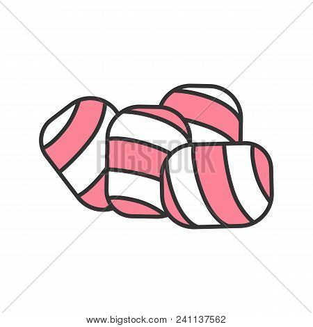 Twisted Marshmallow Color Icon. Isolated Vector Illustration