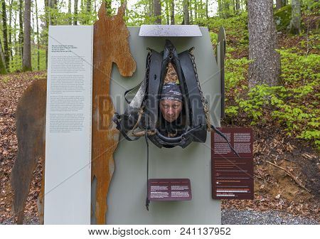 Hofstetten Bei Brienz, Switzerland - April 2017: Having Fun In Ballenberg Open Air Museum