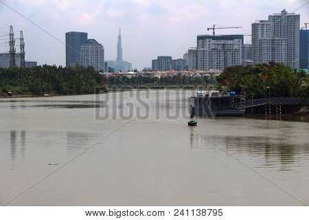 Everyday Life In Vietnam. Wharf On The Saigon River.