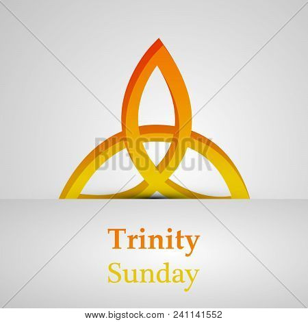 Illustration Of Triangle With Trinity Sunday Text On The Occasion Of Christian Trinity Sunday