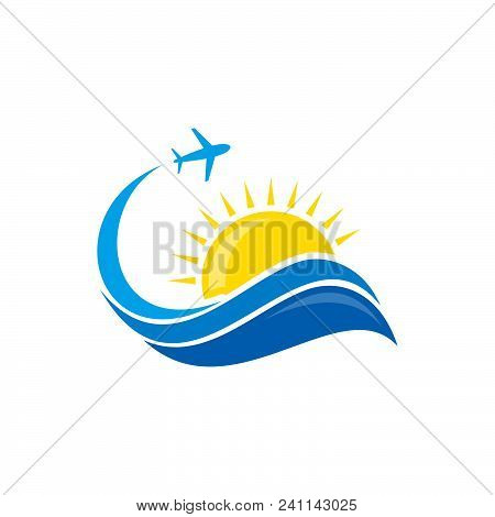 Plane Flight Summer Business Travel Design Vector Icon Emblem. Speed Travel Vector Logo Template. Ve