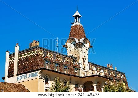 Lausanne, Switzerland - August 26, 2018: Clock Tower Of Touristic Info Center In Lausanne, Switzerla
