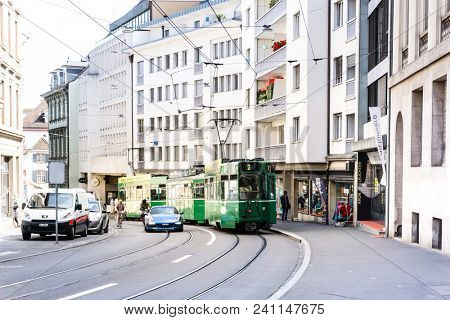 BASEL, SWITZERLAND - June 16, 2017: Old Town of Basel, Switzerland