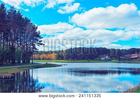 Druskonis Lake And The Nature In Druskininkai, Lithuania. Toned