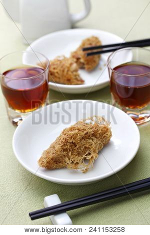 deep fried honeycomb taro dumplings, chinese dim sum