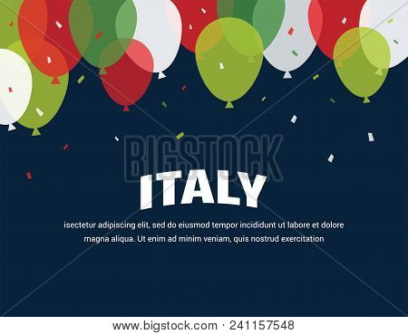 Italian Independence Day Celebration. Second Of June. Italian Republic Holiday.vector Illustration
