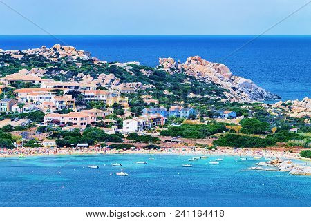 Beach On The Mediterranean Sea In Capo Testa, Santa Teresa Gallura, Sardinia, Italy