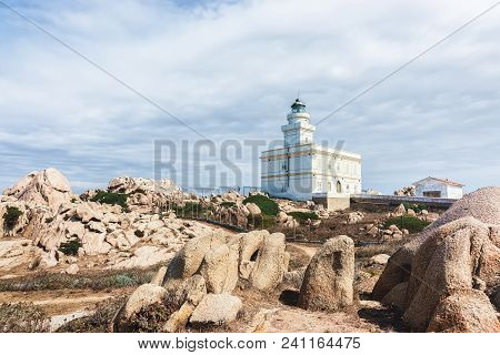 Lighthouse At Capo Testa, Santa Teresa Gallura, In Sardinia, Italy