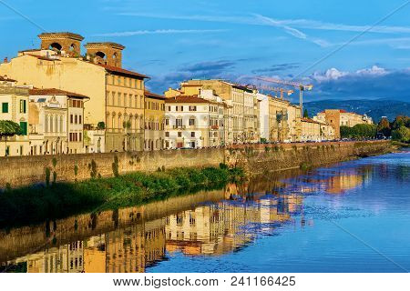 Embankment Of The Arno River In Florence In Italy.