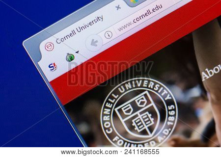 Ryazan, Russia - May 13, 2018: Cornell Website On The Display Of Pc, Url - Cornell.edu