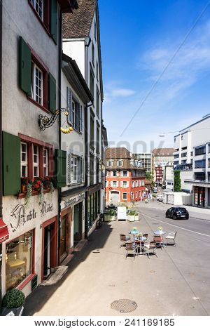BASEL, SWITZERLAND - June 16, 2017: Old Town of Basel, Switzerland