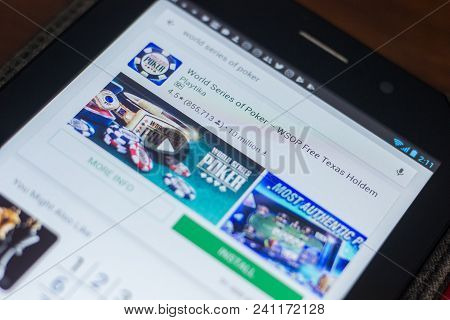 Ryazan, Russia - May 16, 2018: World Series Of Poker App Icon Or Logo In The List Of Mobile Apps