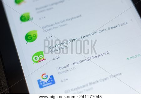 Ryazan, Russia - May 16, 2018: Go Keyboard Pro App Icon Or Logo In The List Of Mobile Apps