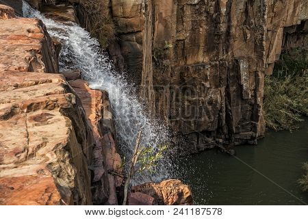 Waterfalls With Rocks In The Canyon Of Leba. Angola. Lubango.
