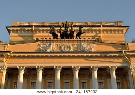 Alexandrinsky Theater In St.petersburg, One Of The Oldest Drama Theaters In Russia.