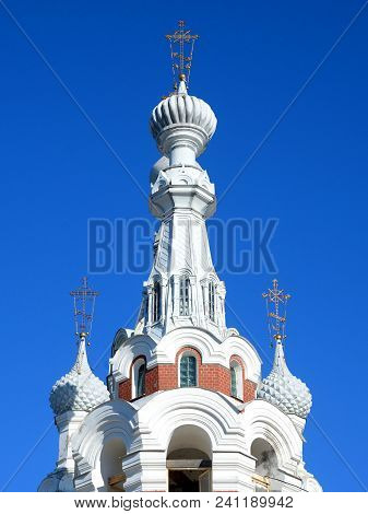 The Cathedral Of St. Nicholas The Wonderworker Is An Orthodox Church In Pavlovsk, Near St.petersburg