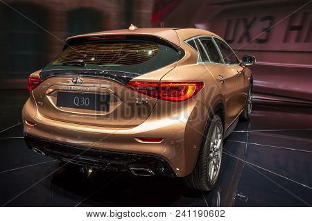 Frankfurt, Germany - Sep 16, 2015: Infiniti Q30 Premium Crossover Car Debut At The Frankfurt Iaa Mot