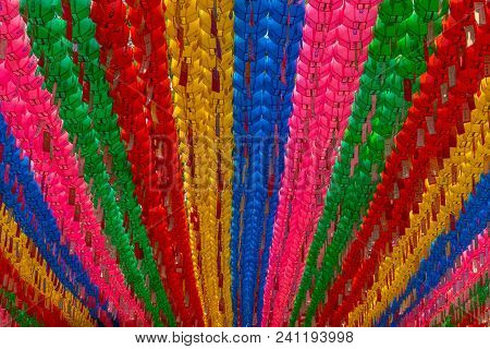Asian Lanterns At A Buddhist Temple
