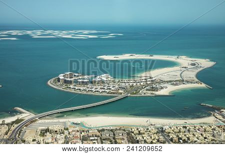 Dubai, United Arab Emirates, 18th May, 2018: Aerial View Of Dubai Man Made Daria Island