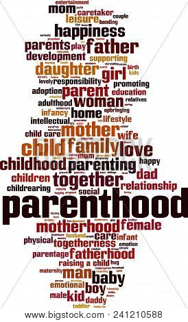 Parenthood Word Cloud Concept. Vector Illustration On White