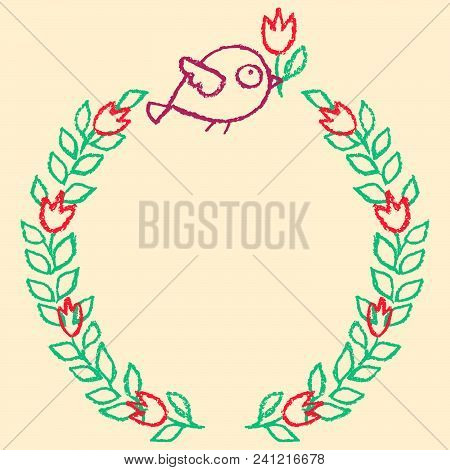 Cute Little Bird Frame Wreath