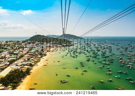 The Longest Cable Car Situated On The Phu Quoc Island In South Vietnam.