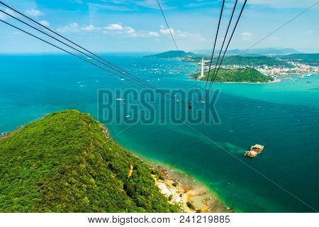 The Longest Cable Car Situated On The Phu Quoc Island In South Vietnam.