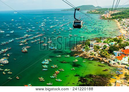 The Longest Cable Car Situated On The Phu Quoc Island In South Vietnam.