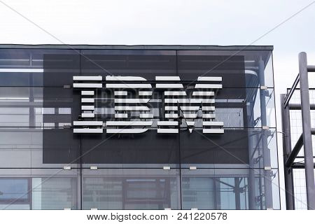 Prague, Czech Republic - May 10 2018: Ibm Company Logo On Headquarters Building On May 10, 2018 In P