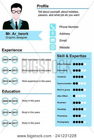 Vector Design Of Resume Template Papers Print