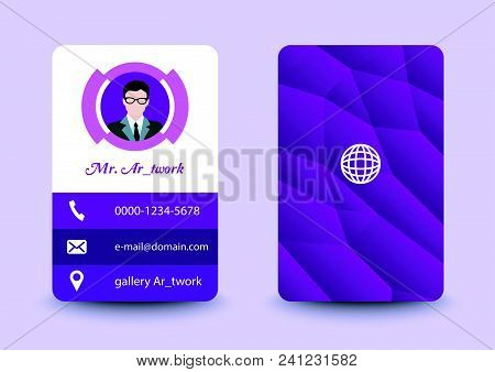 Vector Design Of Business Card Potrait Purple