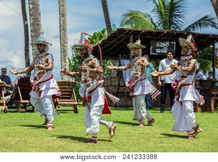 Sri Lanka, Bentota - 14 April 2018: National Lankan Dance On The Territory Of Avani Benton Spa & Res