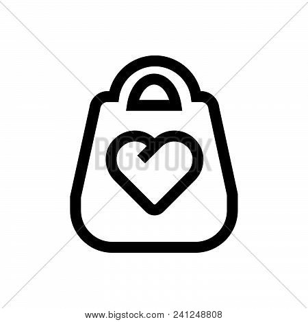 Leather Bag Vector Icon On White Background. Leather Bag Modern Icon For Graphic And Web Design. Lea