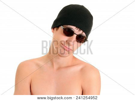 Young Man In Sunglasses Isolated On The White Background