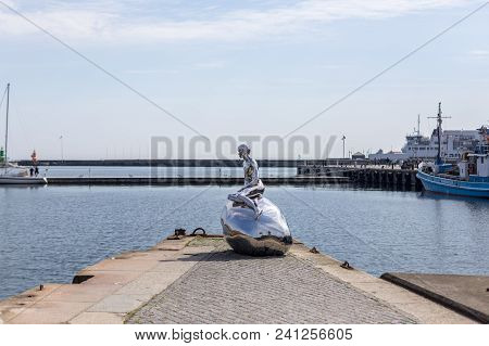 Elsinore, Denmark - April 28, 2018: Sculpture Han By Artists Elmgreen And Dragset Created In 2012