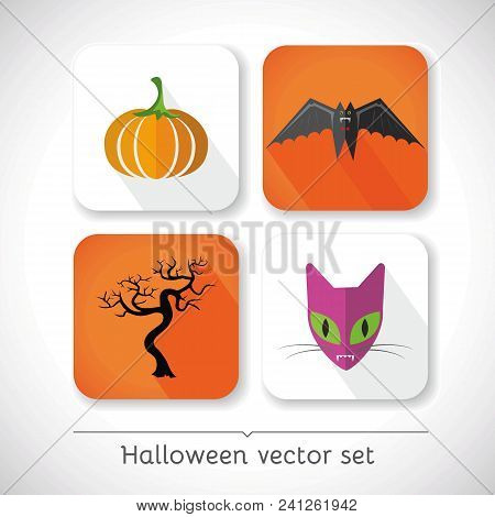 Halloween Vector Icons, Elements For Halloween Poster