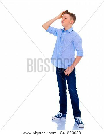The Little Boy Is Thinking.