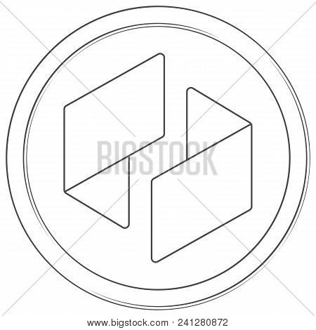 Ubiq - Cryptocurrency Coin. Vector Thin Line Icon. Lineart Illustration On White Background. Interne