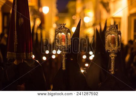 Marchena, Seville, Spain - March 30, 2018: Procession Of Holy Week(semana Santa) In Marchena, Sevill
