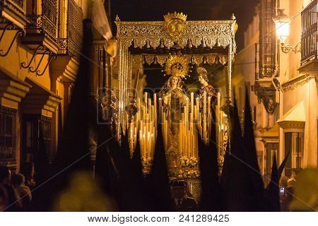 Marchena, Seville, Spain - March 30, 2018: Procession Of Holy Week(semana Santa) In Marchena, Sevill
