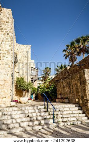 Ancient Stone Streets In Old Jaffa, Tel Aviv Yaffo, Israel