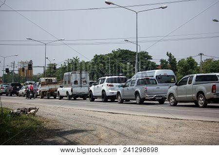 Car And Traffic On Highway Road Near Juction.