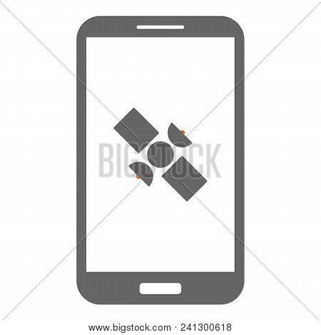 Mobile Navigation. Glonass Icon On Smartphone Screen. Gps Tracker. Vector.